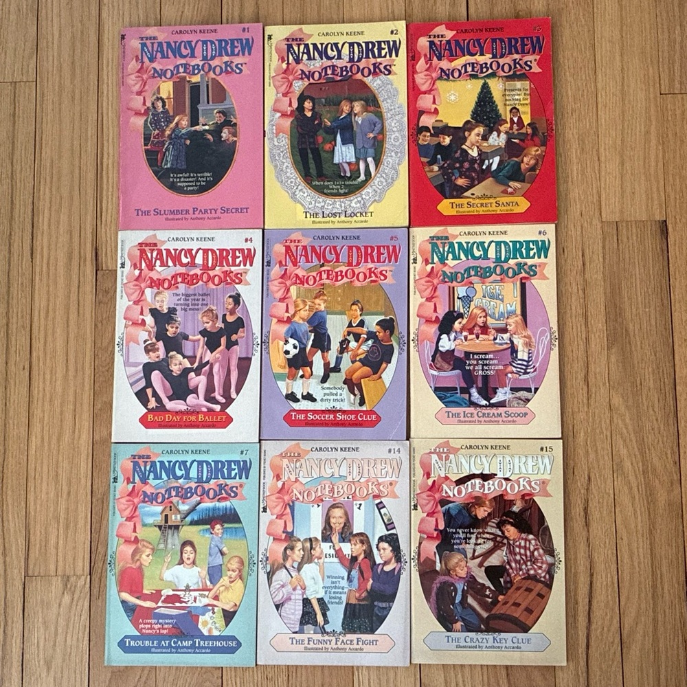Vintage Nancy Drew Softcover Books, (9), 1990’s, by Carolyn Keene